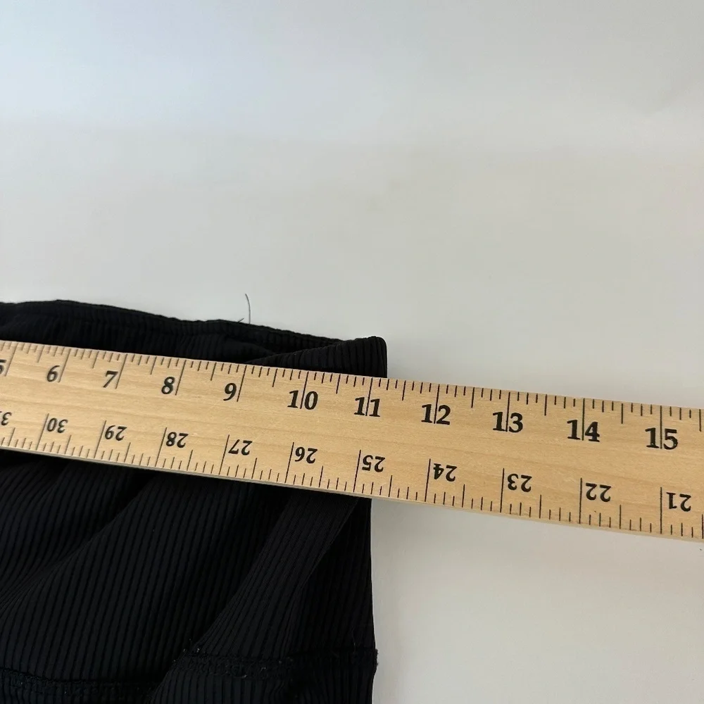 Leggings Womens Black Ribbed - Picture 5 of 9